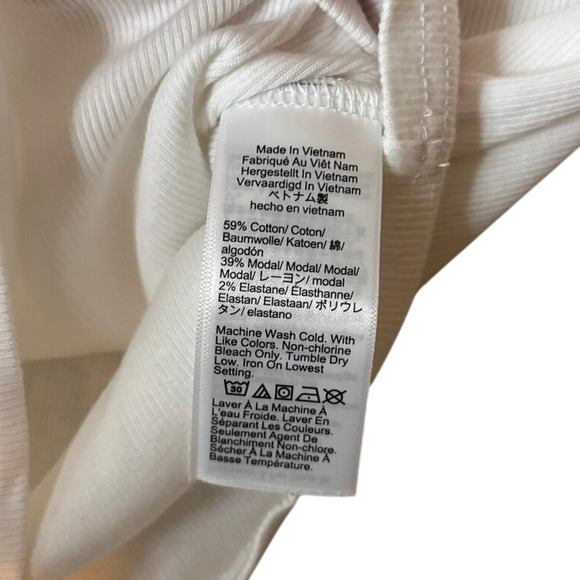 NWT J.Crew White Boatneck Ribbed Tee XXS Cotton Modal Stretch Knit - Picture 5 of 6